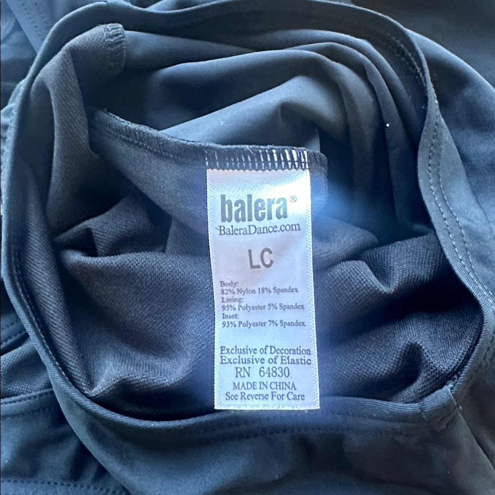 Balera 🖤 Black Long Sleeve Cutout Asymmetrical Leotard - L - Picture 3 of 8